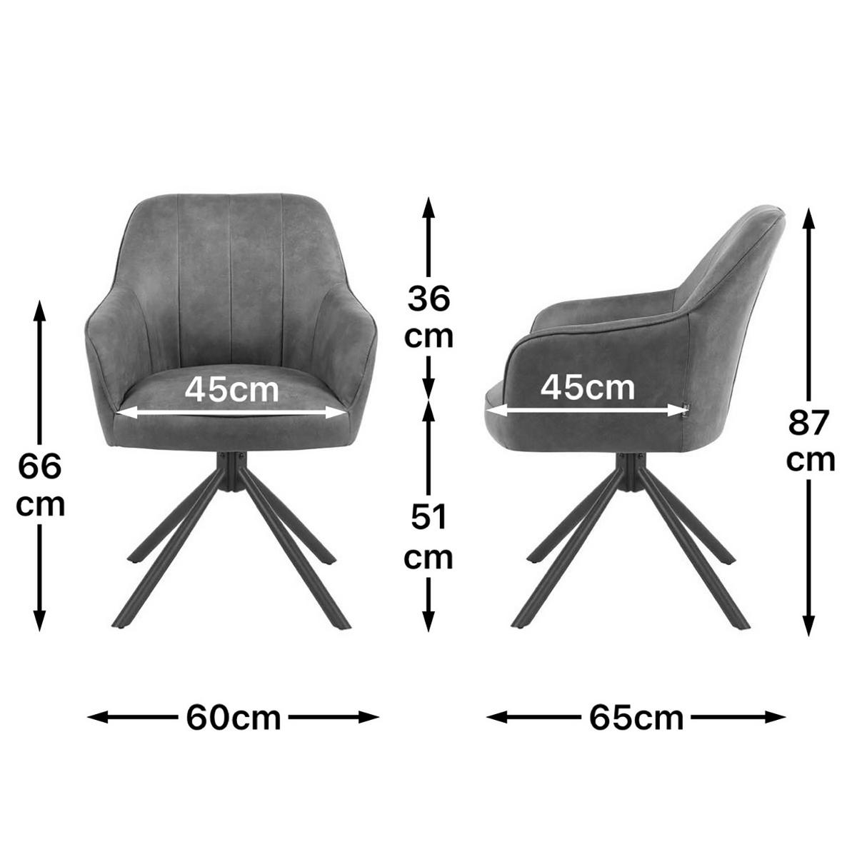ARMLEHNSTUHL Mika-Piet - Taupe/Schwarz, Textil/Metall (60/87/65cm) - DUBI Möbel
