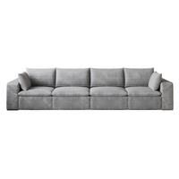 4-SITZER-SOFA aus Stoff 340 cm Grau mit abnehmbarer Polsterung und flexiblem Doppelschicht-Design - Grau, Textil (340/60/90cm) - Modfu