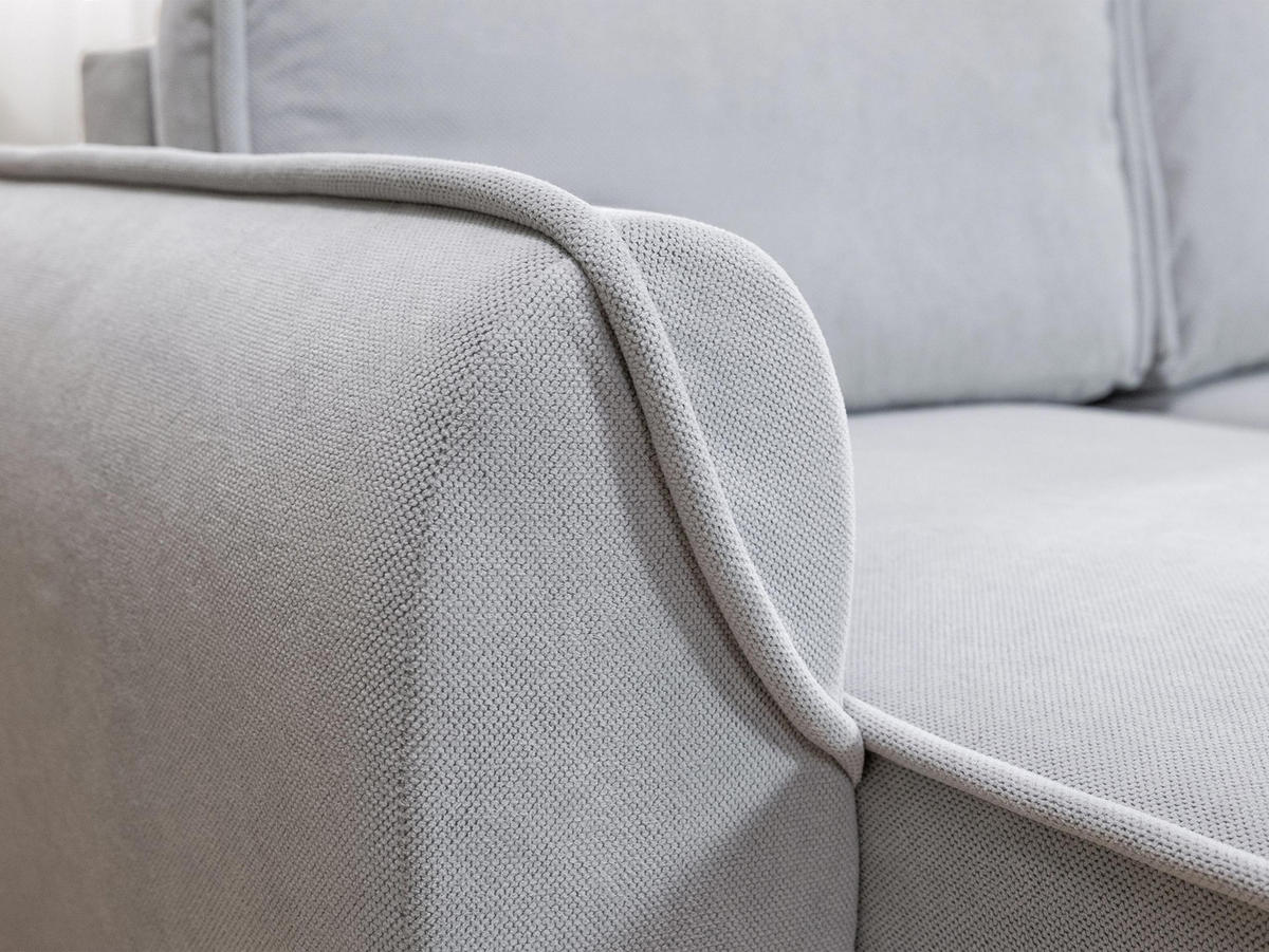 ECKSOFA Loom - Hellgrau/Schwarz, Holz/Kunststoff (261/175cm) - MIRJAN24