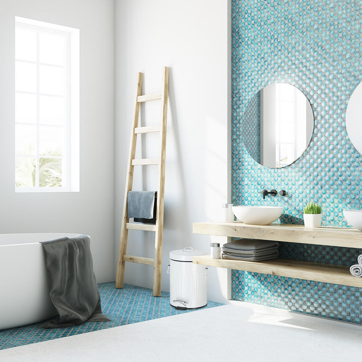 TRETEIMER - Weiß, Kunststoff/Metall (26/42/34cm) - Relaxdays