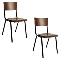 ESSZIMMERSTUHL Scuola Holz - 4 er Set - Braun, Holz (43/82.5/49cm) - Dutchbone
