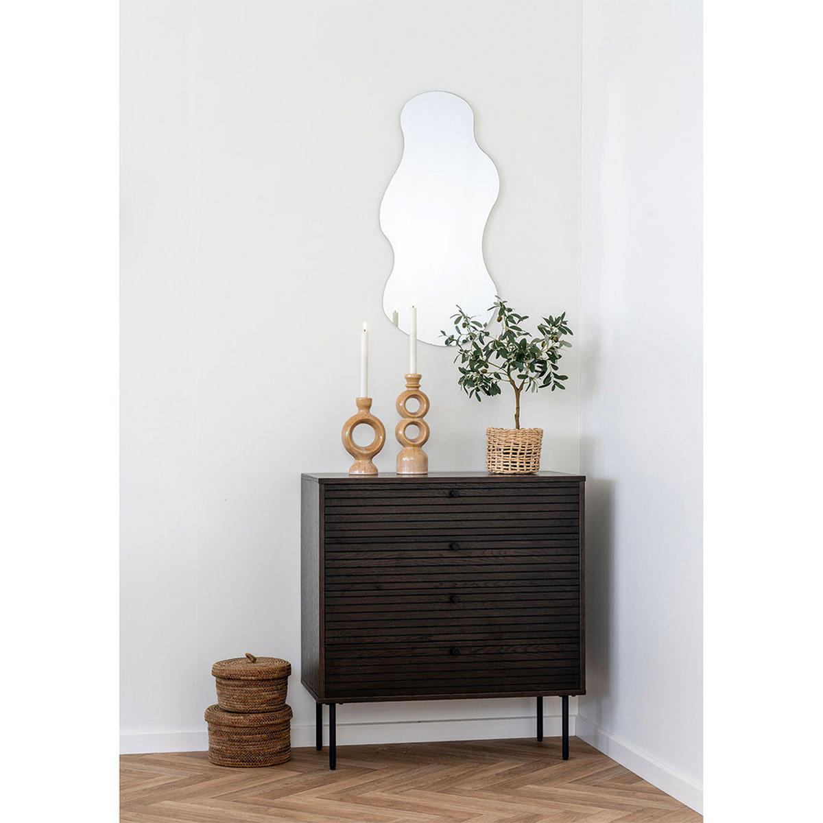 KOMMODE, Kyoto, Eiche, MDF, 80 x 40 x 85 cm - Eichefarben, Holzwerkstoff/Metall (80/85/40cm) - ebuy24