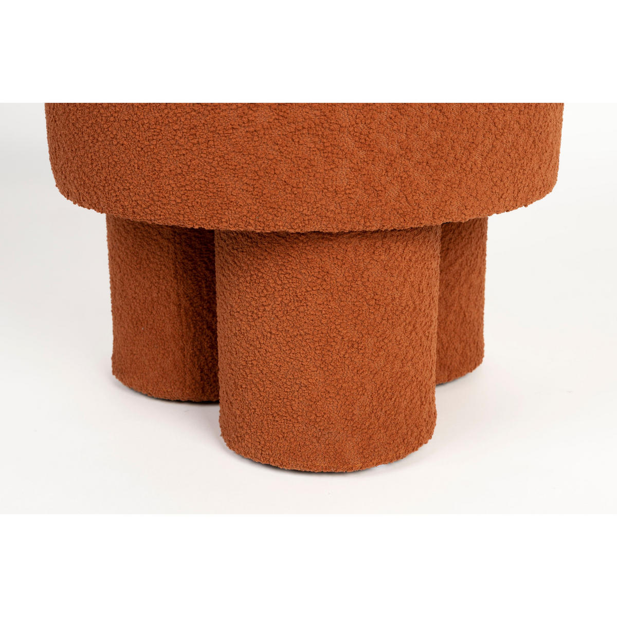 SITZHOCKER Marcos Pouf/ Bouclé Rot/ Braun - Rostfarben/Rot, Textil (40/44/40cm) - Drawer