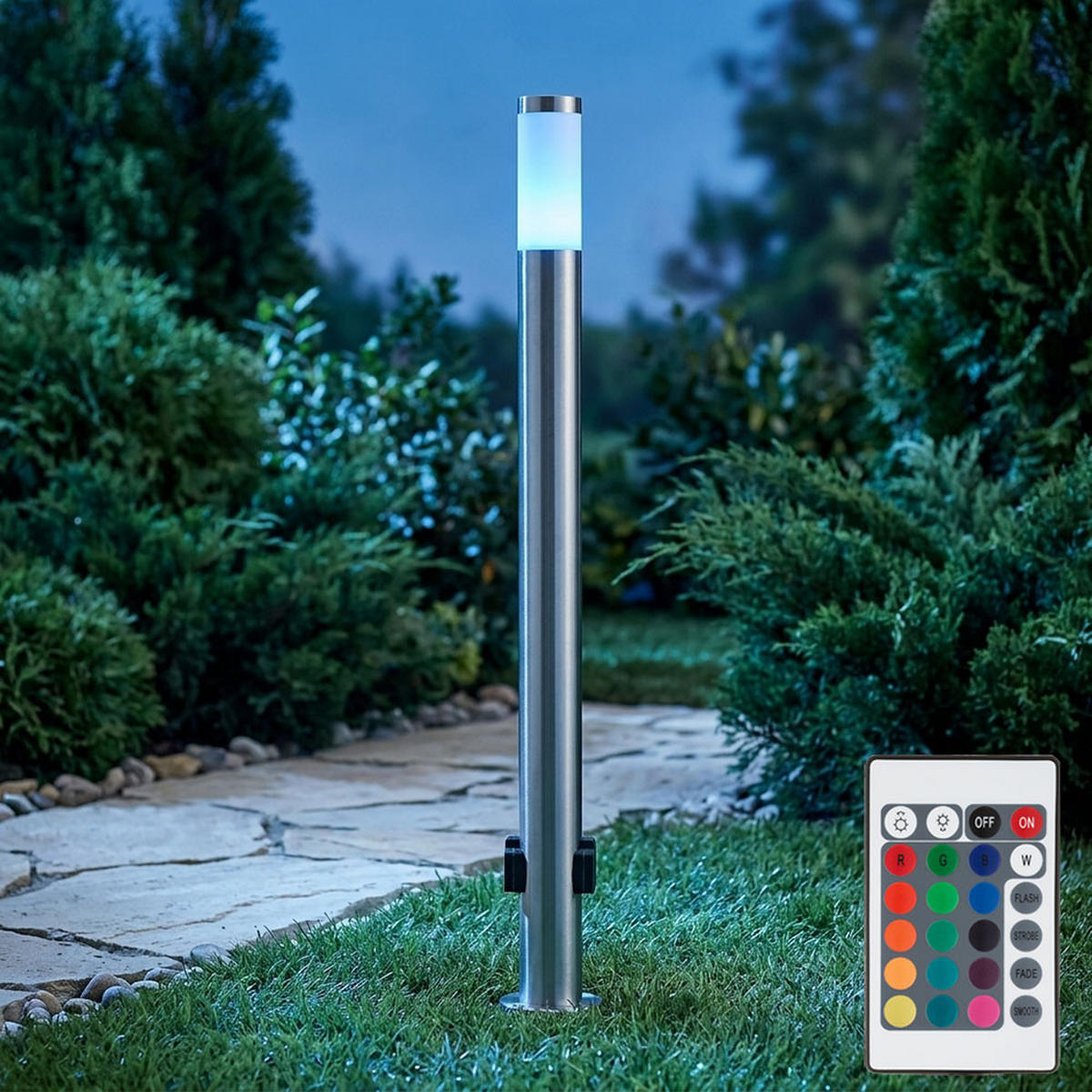 LED STEHLEUCHTE Silber Opal - Silberfarben, Metall (13.1/13.1/110cm)