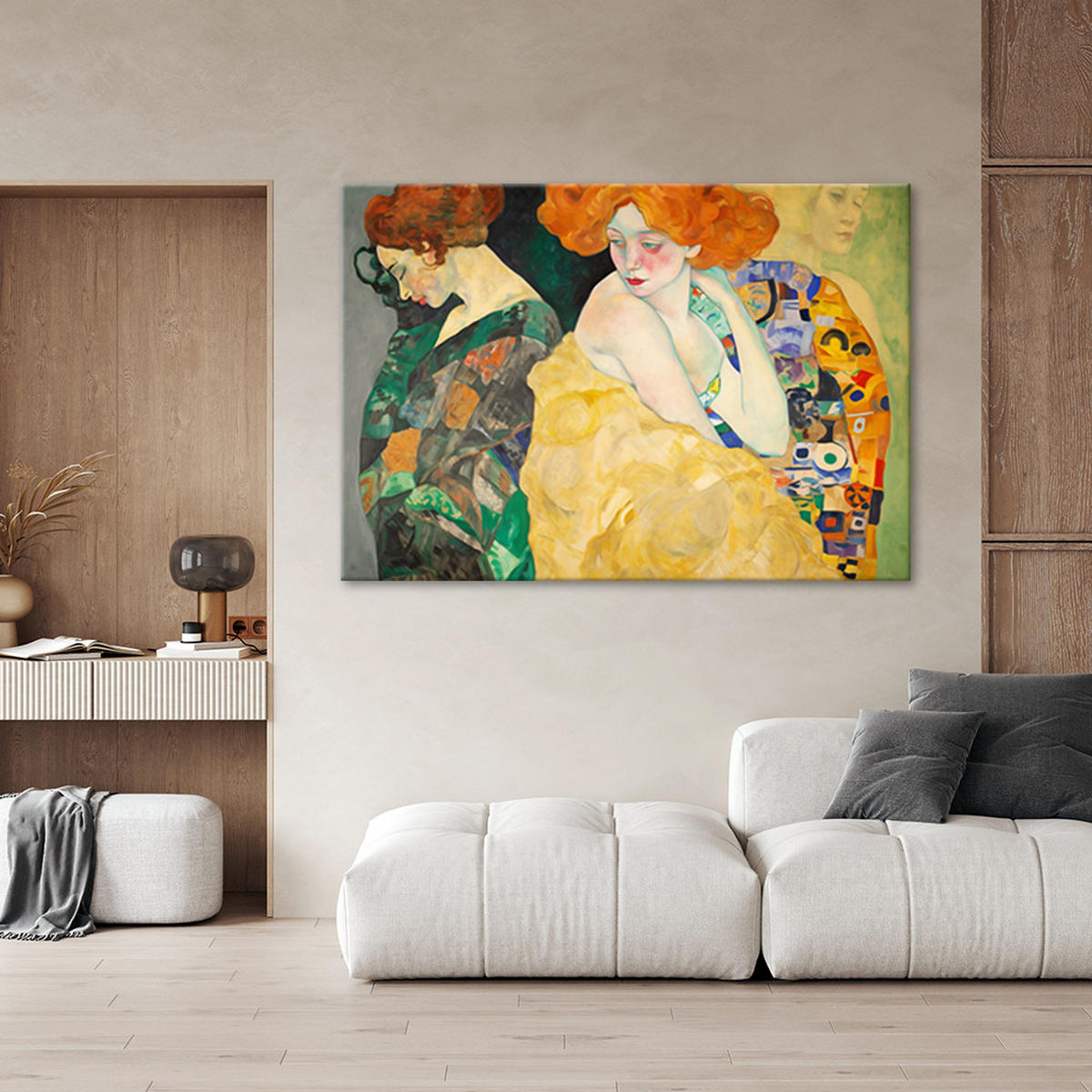 WANDBILD abstrakte frauen g. klimt - Goldfarben, Textil (60/40cm) - Feeby