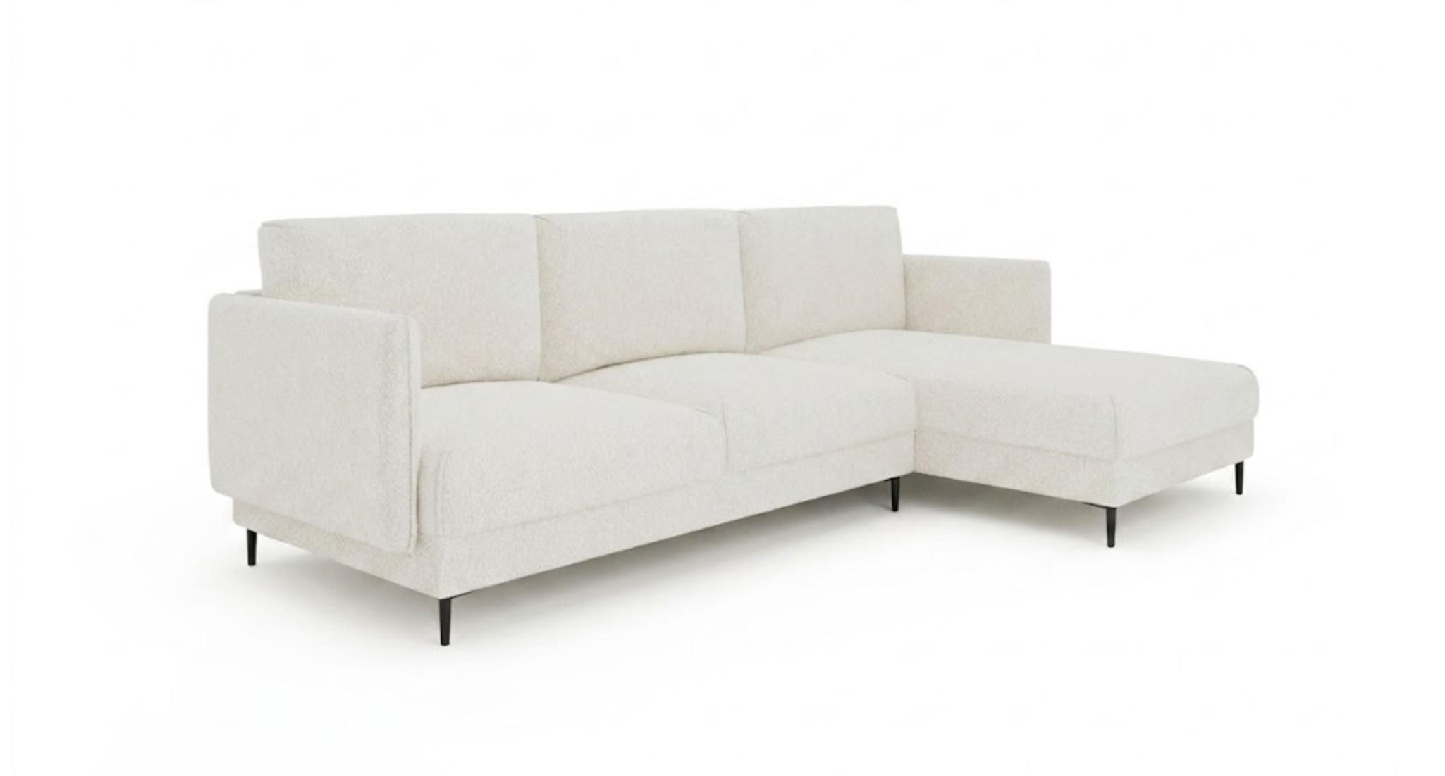 ECKSOFA Helmer In Stoff Baloo - Weiß, Holzwerkstoff/Textil (293/164cm) - Fun Möbel