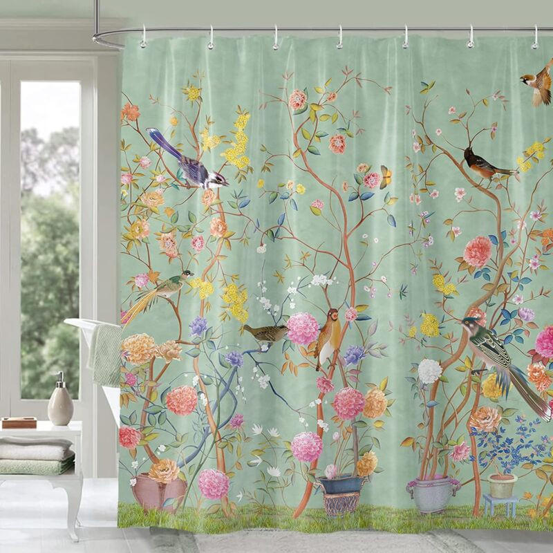 DUSCHVORHANG Grün schimmelresistent wasserdicht - Grün, Textil (180/180cm) - MCBOSON