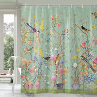 DUSCHVORHANG Grün schimmelresistent wasserdicht - Grün, Textil (180/180cm) - MCBOSON