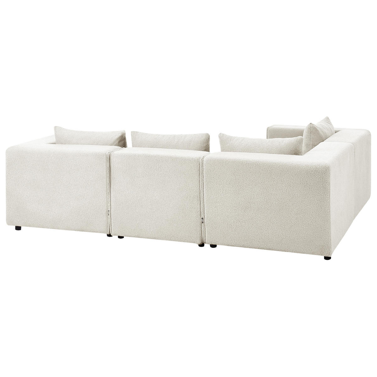 ECKSOFA Modul 4-Sitzer linksseitig Cremeweiß Bouclé Axebo - Creme/Weiß, Textil (258/188cm) - Beliani