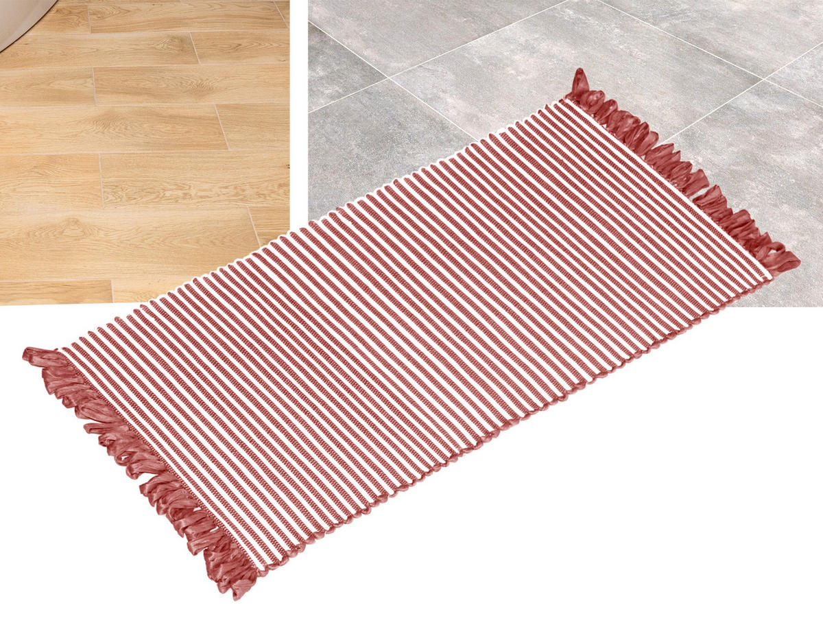 HANDGEWEBTER Läufer 60x120 cm Marsala - Altrosa, Naturmaterialien/Textil (60/120cm) - Lashuma