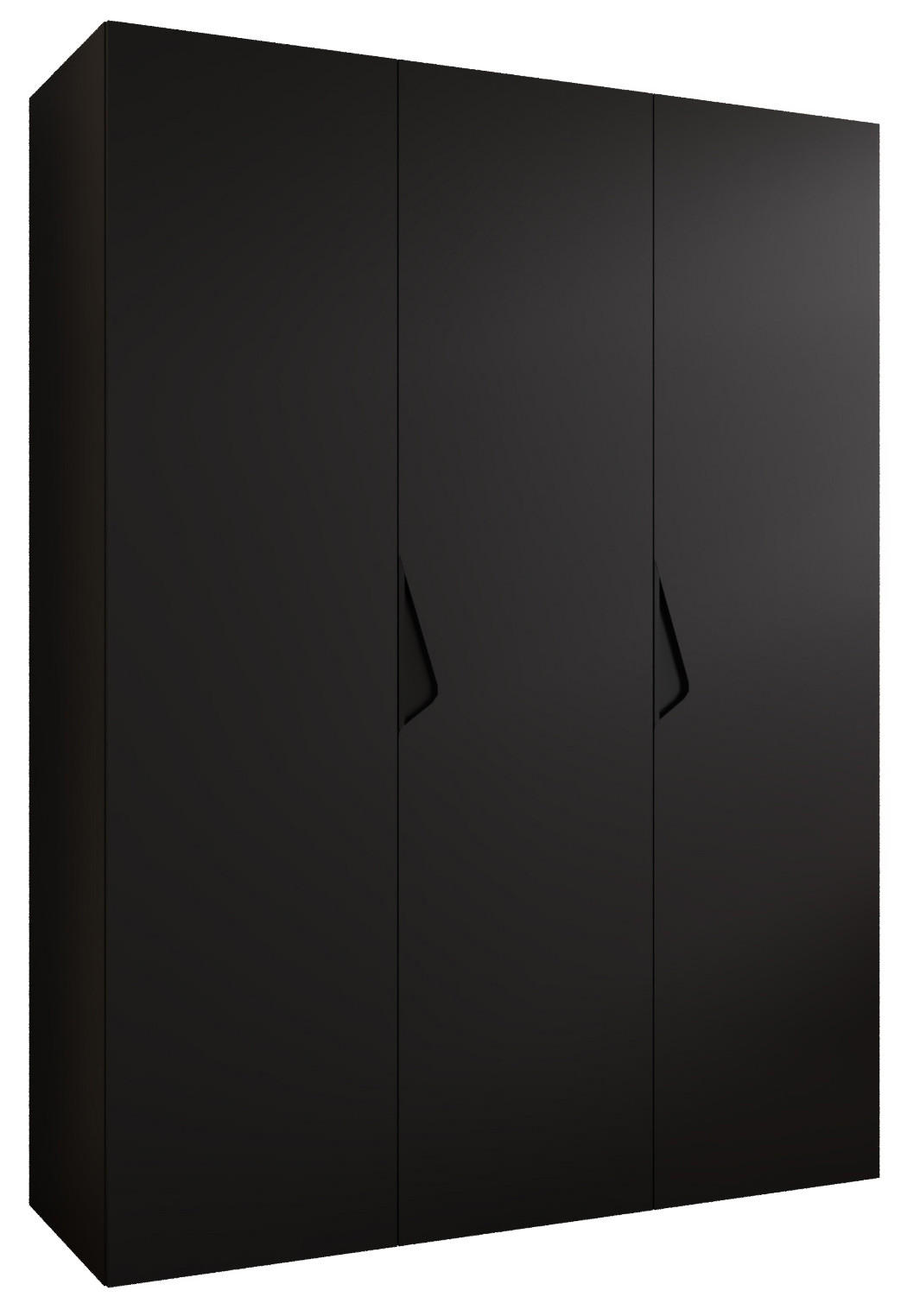 Abiks Möbel Drehtürenschrank Schwarz, Schwarz 150x202x52 cm