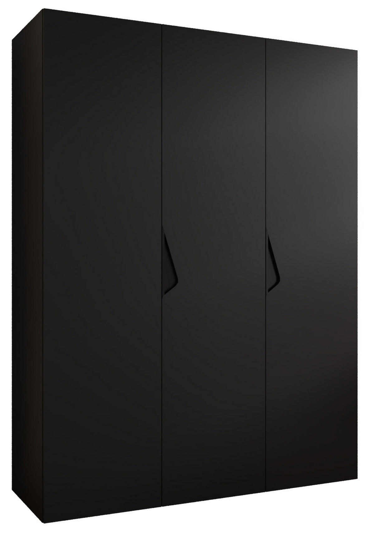 DREHTÜRENSCHRANK 202/150/52 3-türig - Schwarz, Holz/Metall (150/202/52cm) - Abiks Möbel