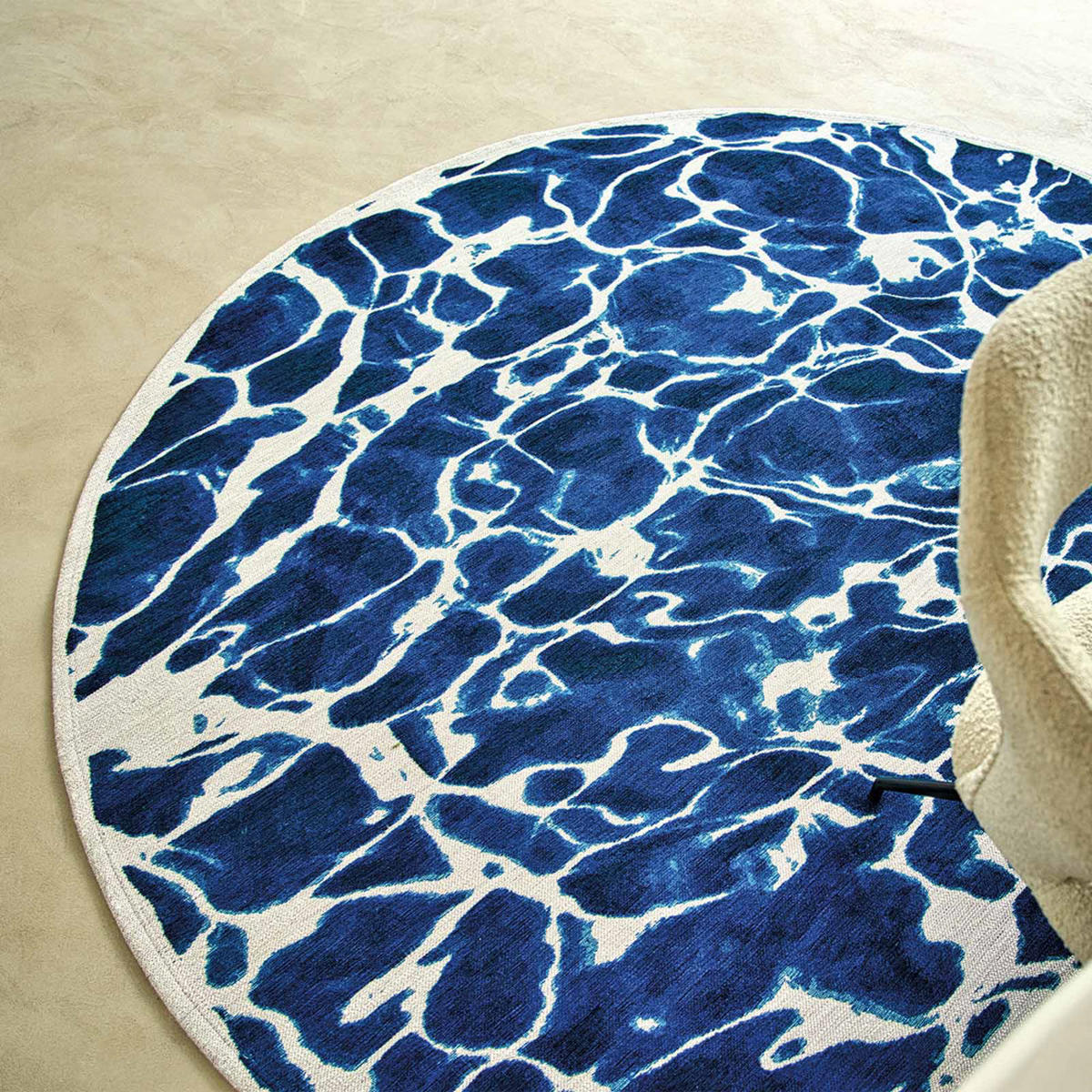 TEPPICH Surf Meditation 140/140 cm - Blau, Textil (140/140cm) - Louis De Poortere