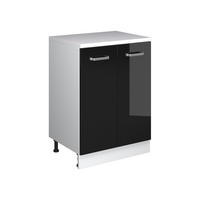 ORMAR ZA POTKROVLJE Rion Sjajna Crna 60 x 81.6 cm bez kosine s 2 vrata - crna visoki sjaj, drvni materijal (60/83.8/46cm) - Vicco