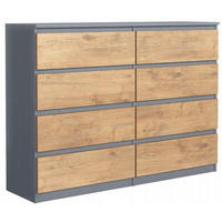 KOMMODE mit Schubladen Anthrazit Sonoma 120x101,5x39 cm - Anthrazit/Eiche Artisan, Holzwerkstoff (120/101/39cm) - MebLocker