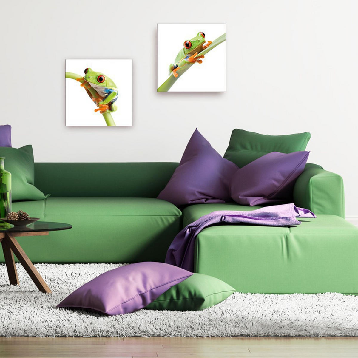 GLASBILD 30×30 cm Frosch - Weiß, Glas (30/30cm) - artissimo