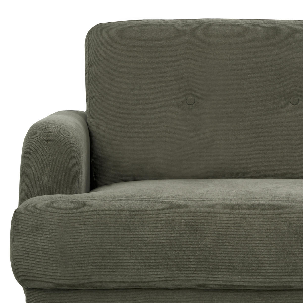 3-SITZER-SOFA Cord dunkelgrün Tuve - Hellbraun/Grün, Textil (199/85/90cm) - Beliani