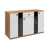 SIDEBOARD Formilo Artisan Eiche, Weiß 140,4/80/40,2 cm – Kommode mit Rillen - Hellbraun/Weiß, Holzwerkstoff/Kunststoff (140/80/40cm) - AX Living