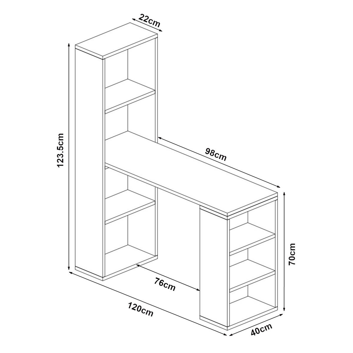 SCHREIBTISCH Meråker - Nussbaumfarben, Holzwerkstoff (120/40/123.5cm) - [en.casa]
