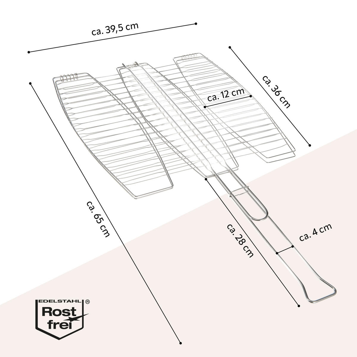 FISCHGRILLER, silber, Edelstahl - Edelstahlfarben, Metall (39.5/39.5/65cm) - bremermann