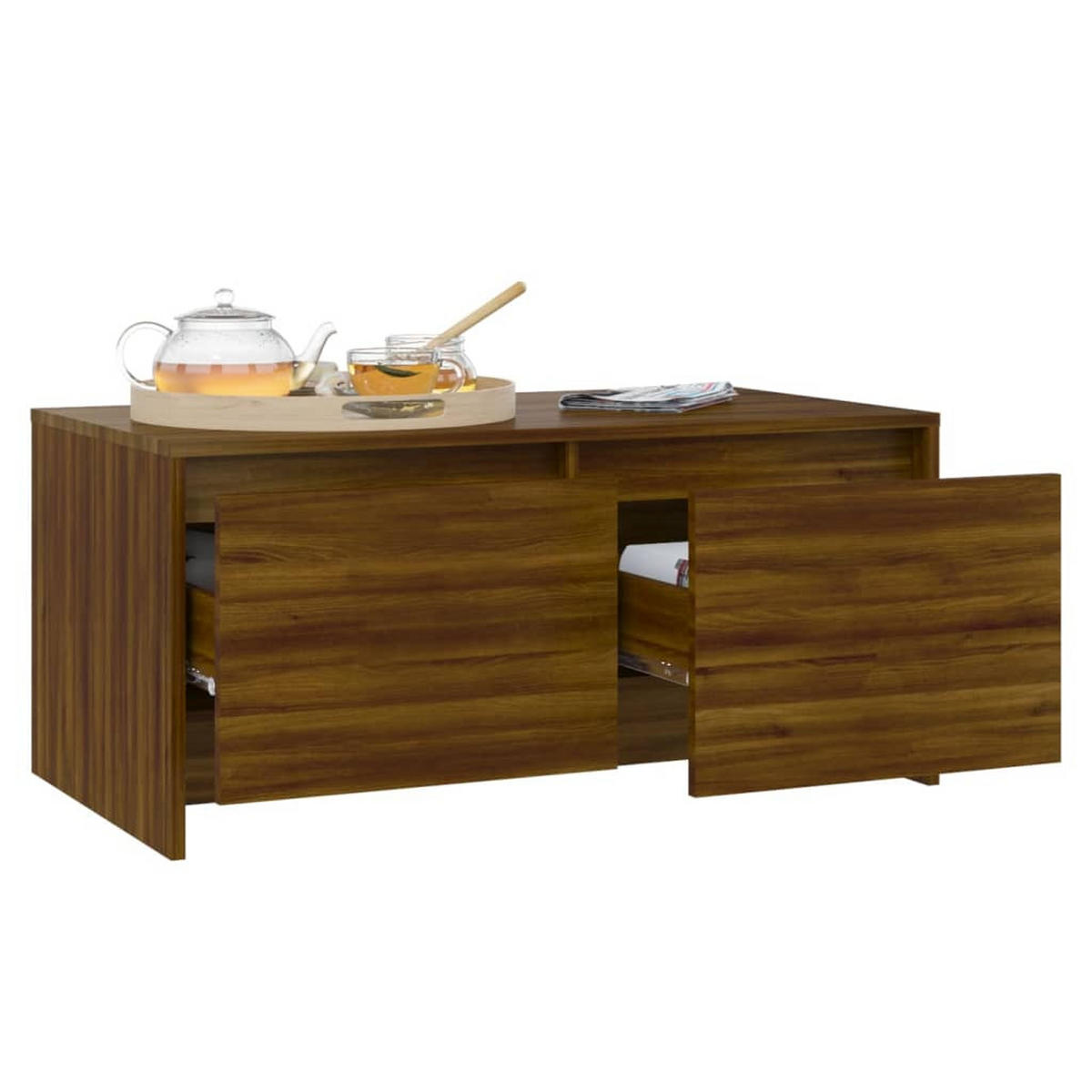 COUCHTISCH Braun Eichen-Optik 90x50x41,5 cm Holzwerkstoff - Braun, Holzwerkstoff (90/50/41.5cm) - furnicato