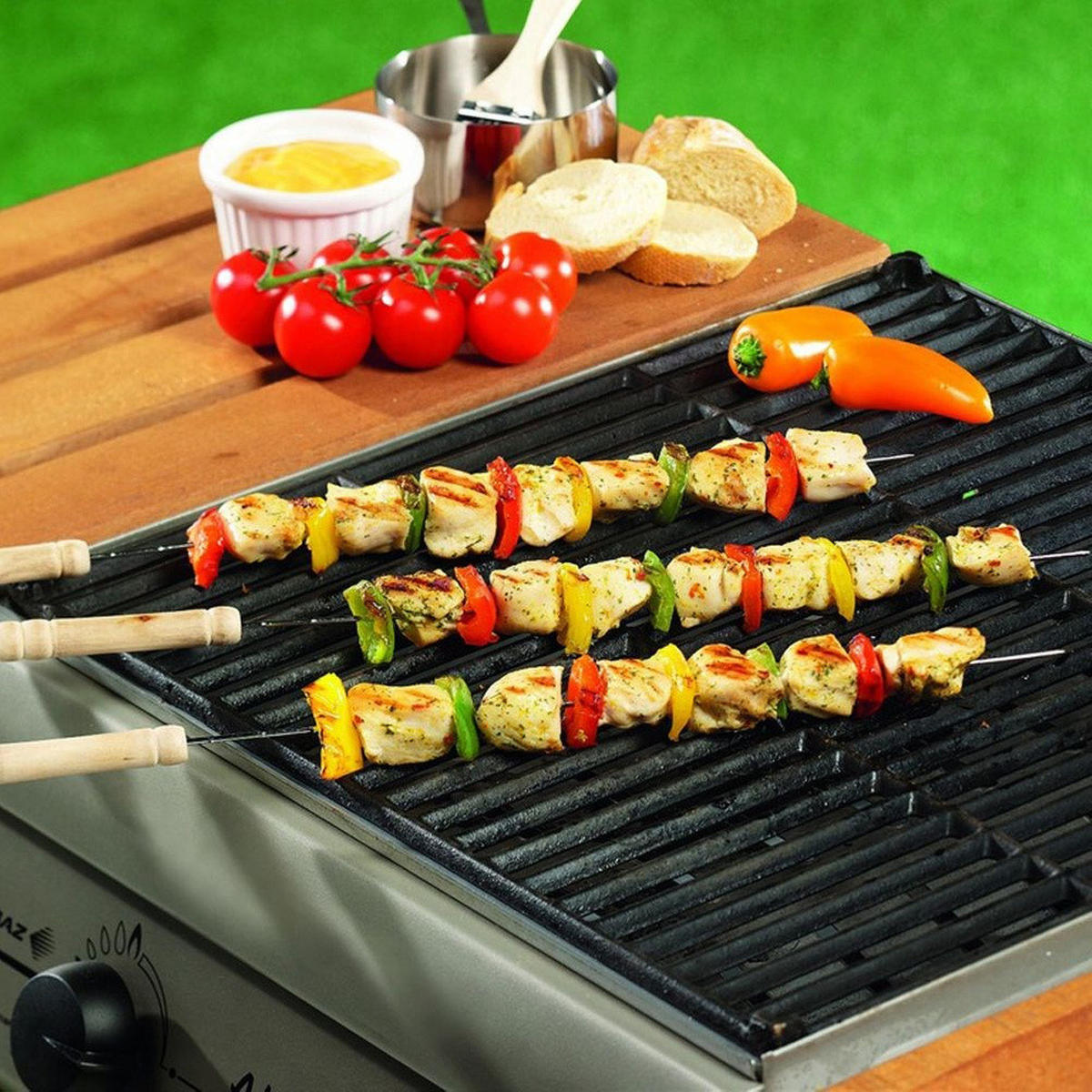 GRILLSPIESSE Edelstahl-Set 4-teilig Silberfarben - Silberfarben, Metall (38.5cm) - BBQ Collection