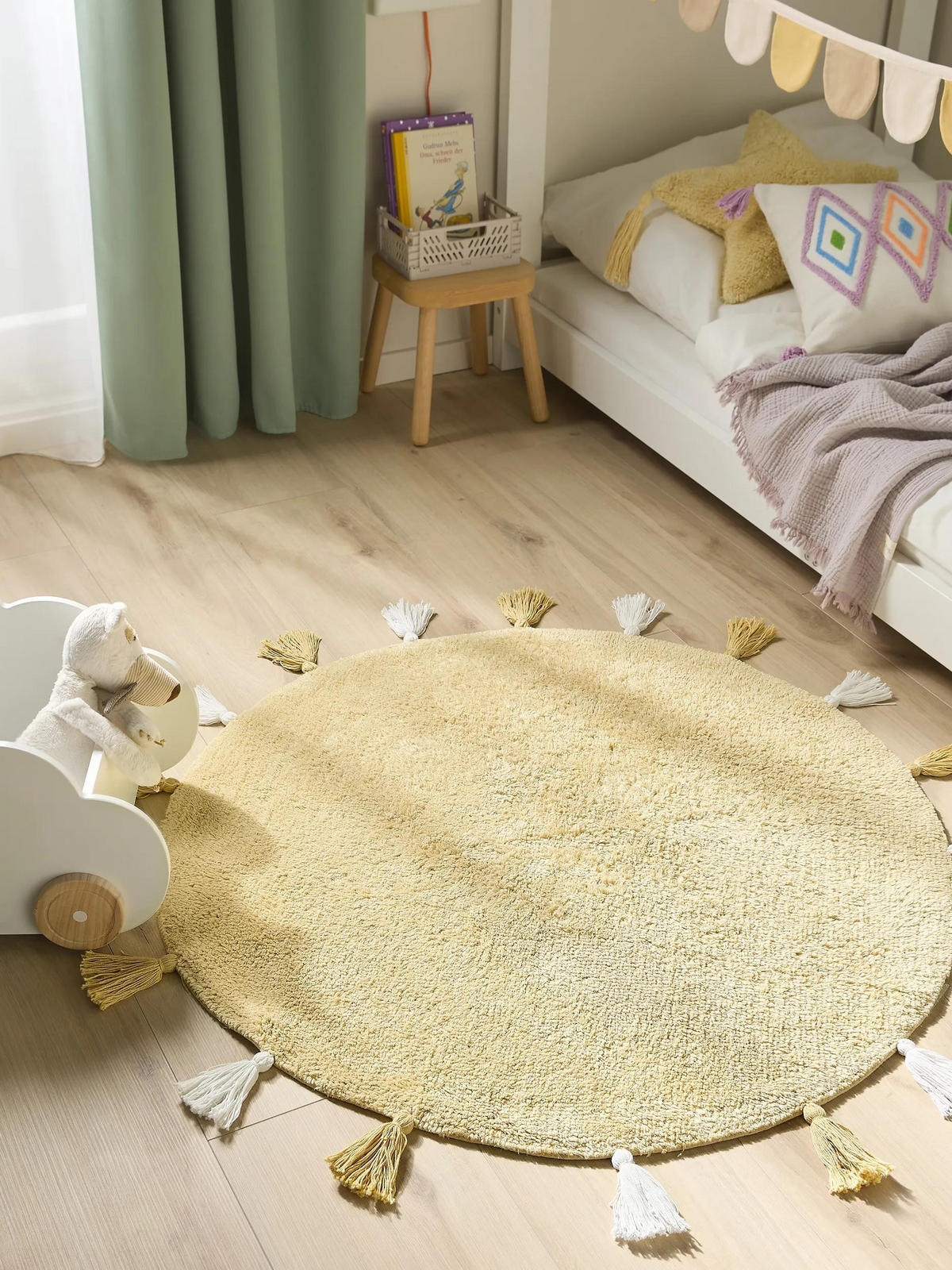 PRALNA otroška preproga Malu rumena ø 100 cm okrogla - rumena, tekstil/naravni materiali (100/100cm) - Lytte