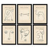 POSTER Set Mit 6 Illustrationen Von Pablo Picasso Liebe A3 Schwarzer Rahmen - Schwarz, Papier (29/3cm) - Nacnic