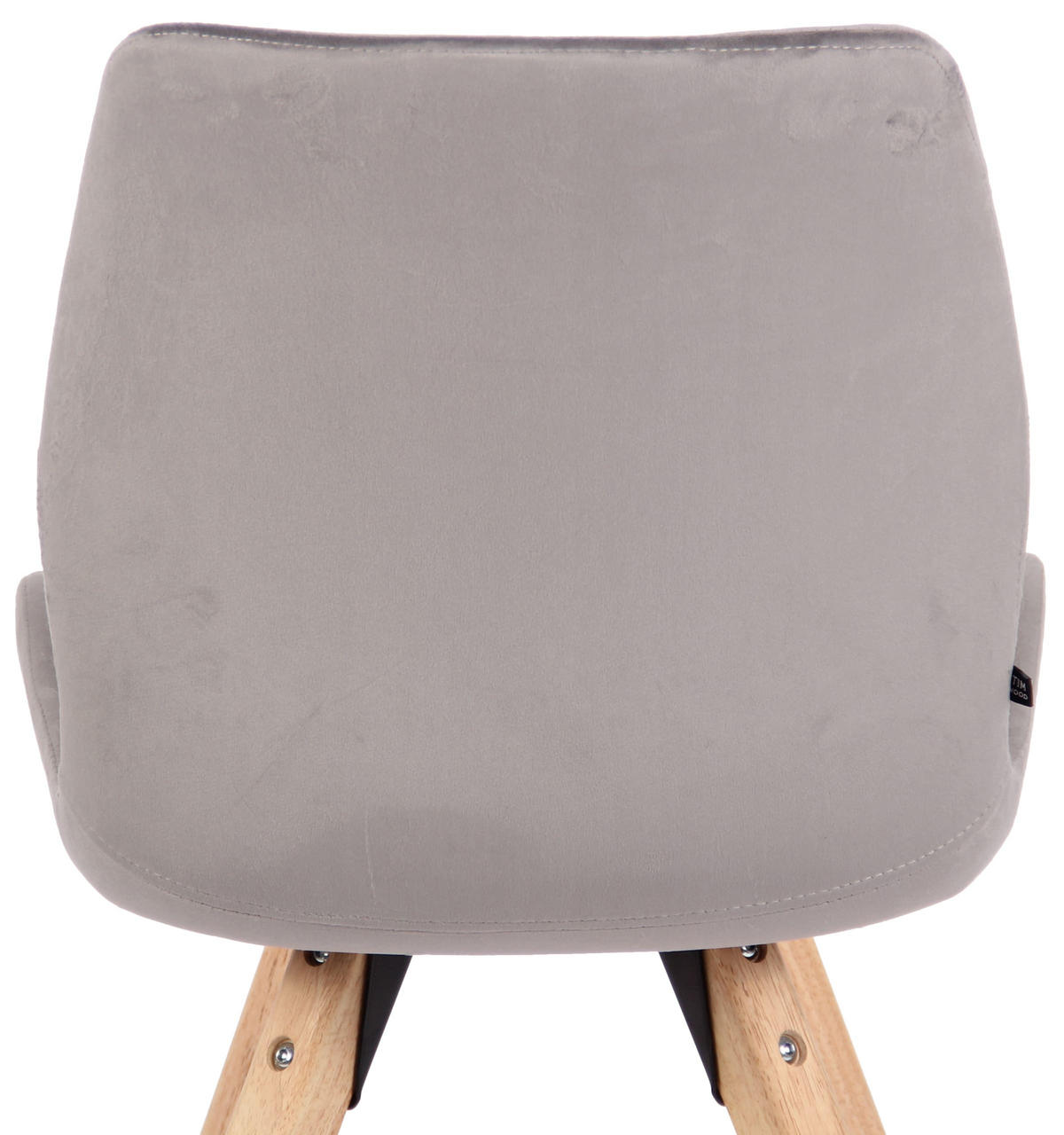 STUHL Samt grau - Eukalyptusholzfarben/Grau, Holz/Textil (49/87.5/58cm) - CLP