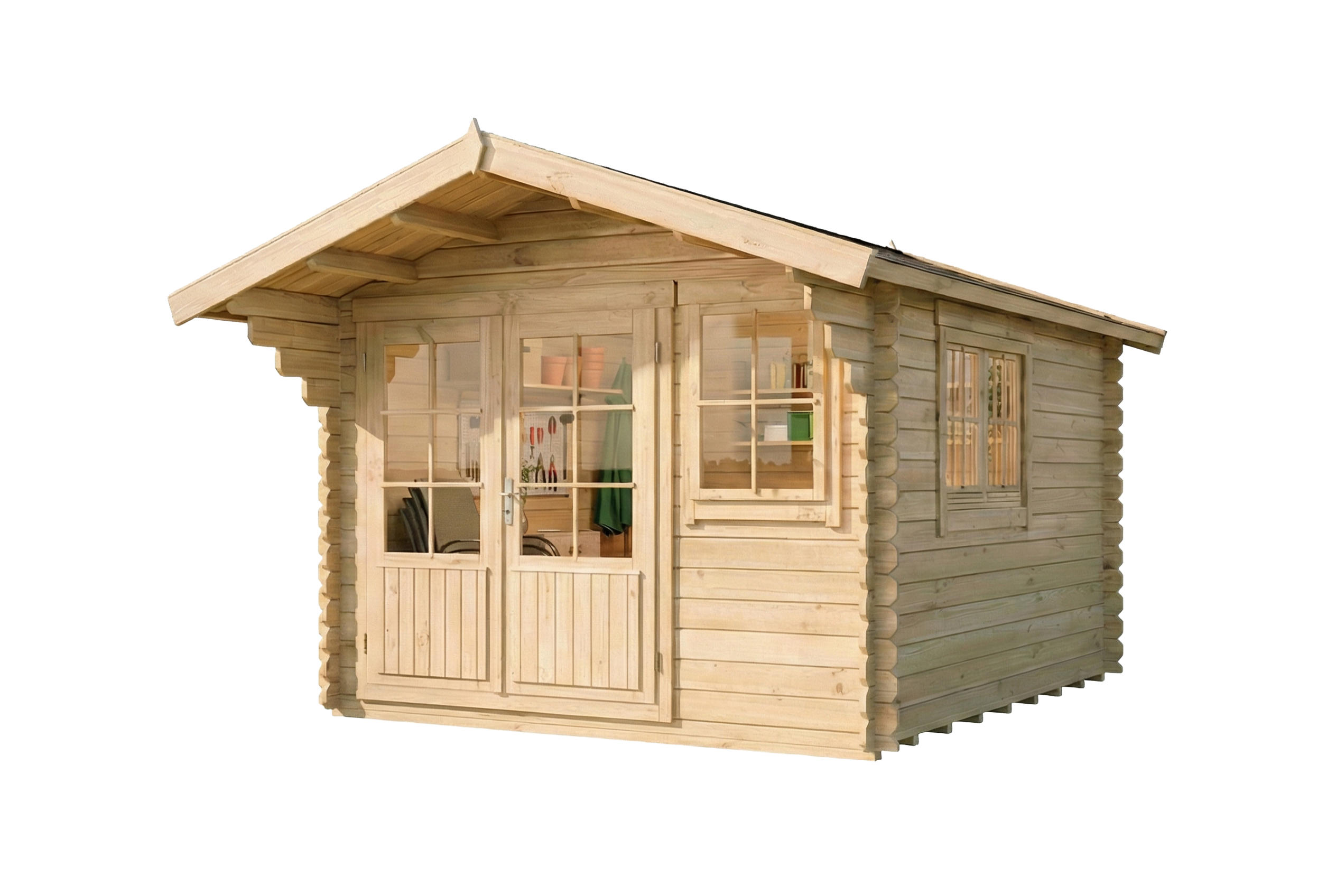Alpholz Gartenhaus Natur 338x250x467 cm