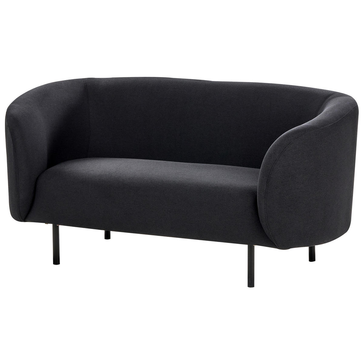 2-SITZER-SOFA Stoff schwarz Loen - Schwarz, Textil (155/79/70cm) - Beliani