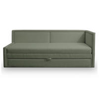 JUGENDBETT Caprili Salbeigrün mit Bettkasten - Schwarz/Hellgrün, Kunststoff/Textil (163/189cm) - Selsey