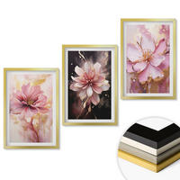 WANDBILDER 3er Set - 40x60 cm Goldrahmen - Blumenkompositionen aus Rosen und Weiß - Goldfarben, Kunststoff (40/60cm) - ArtPrintCave