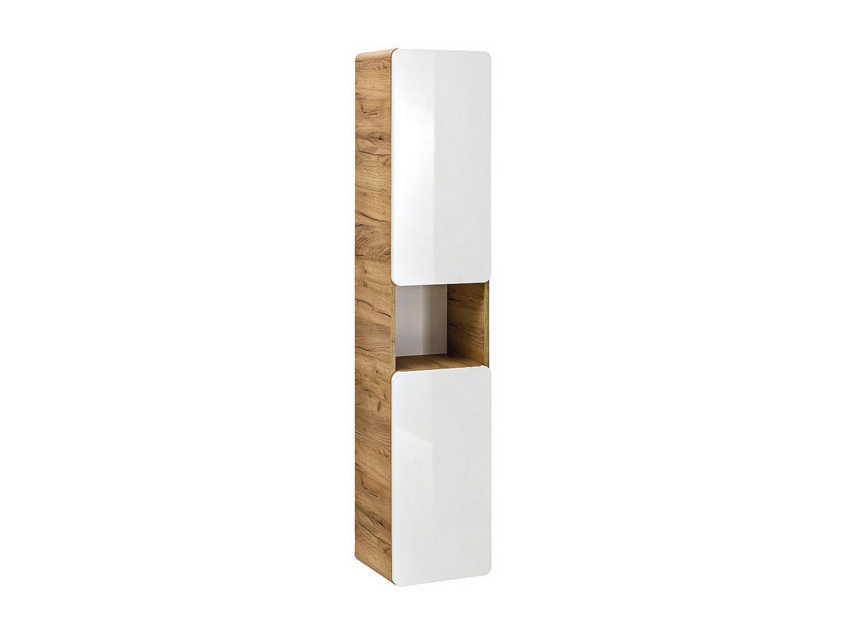 BADSCHRANK - 35 cm x 32 cm - Holz, Platte - Naturfarben Hell, Weiß - ARUBA - Naturfarben/Weiß, Holz (35/170/32cm) - Vente-Unique