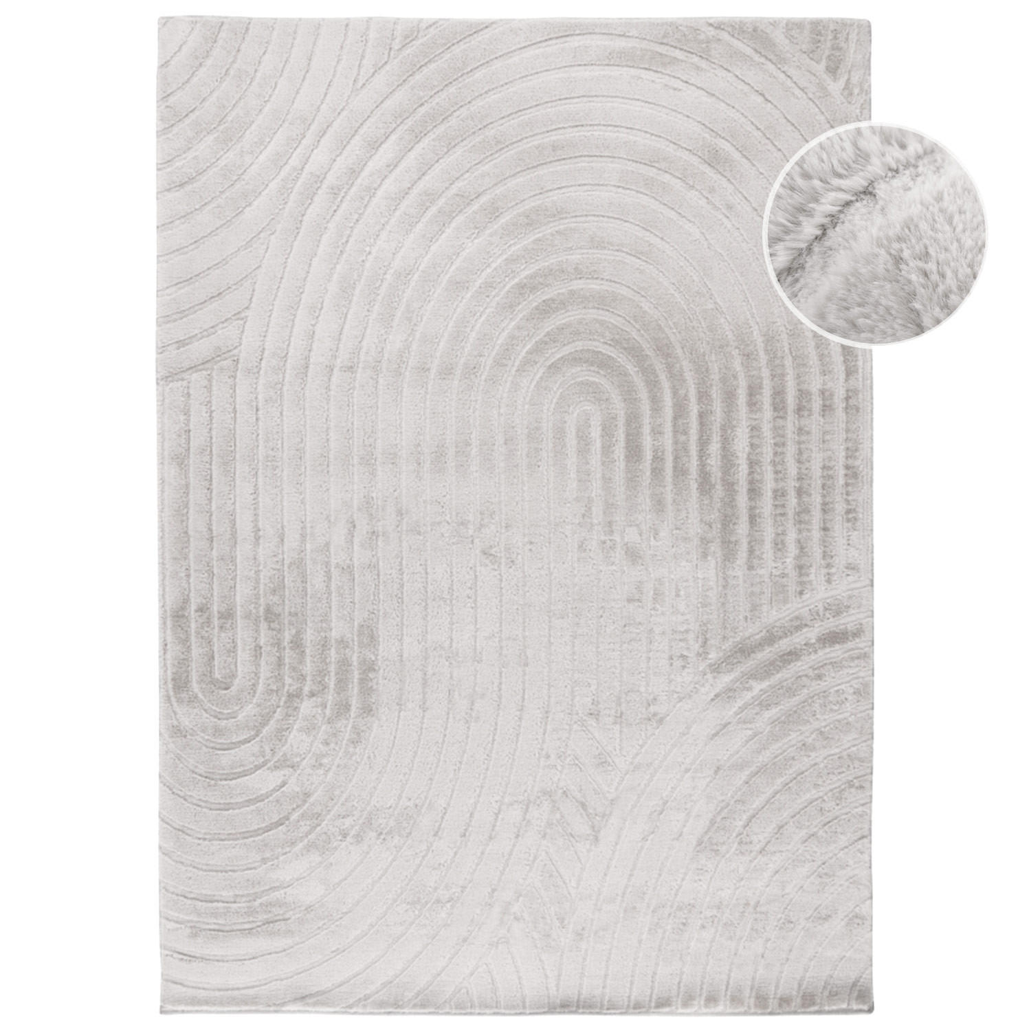 KURZFLOR-TEPPICH Waves 501 Hellgrau/ Taupe 160x230 cm - Taupe, Textil (160/230cm) - carpet city