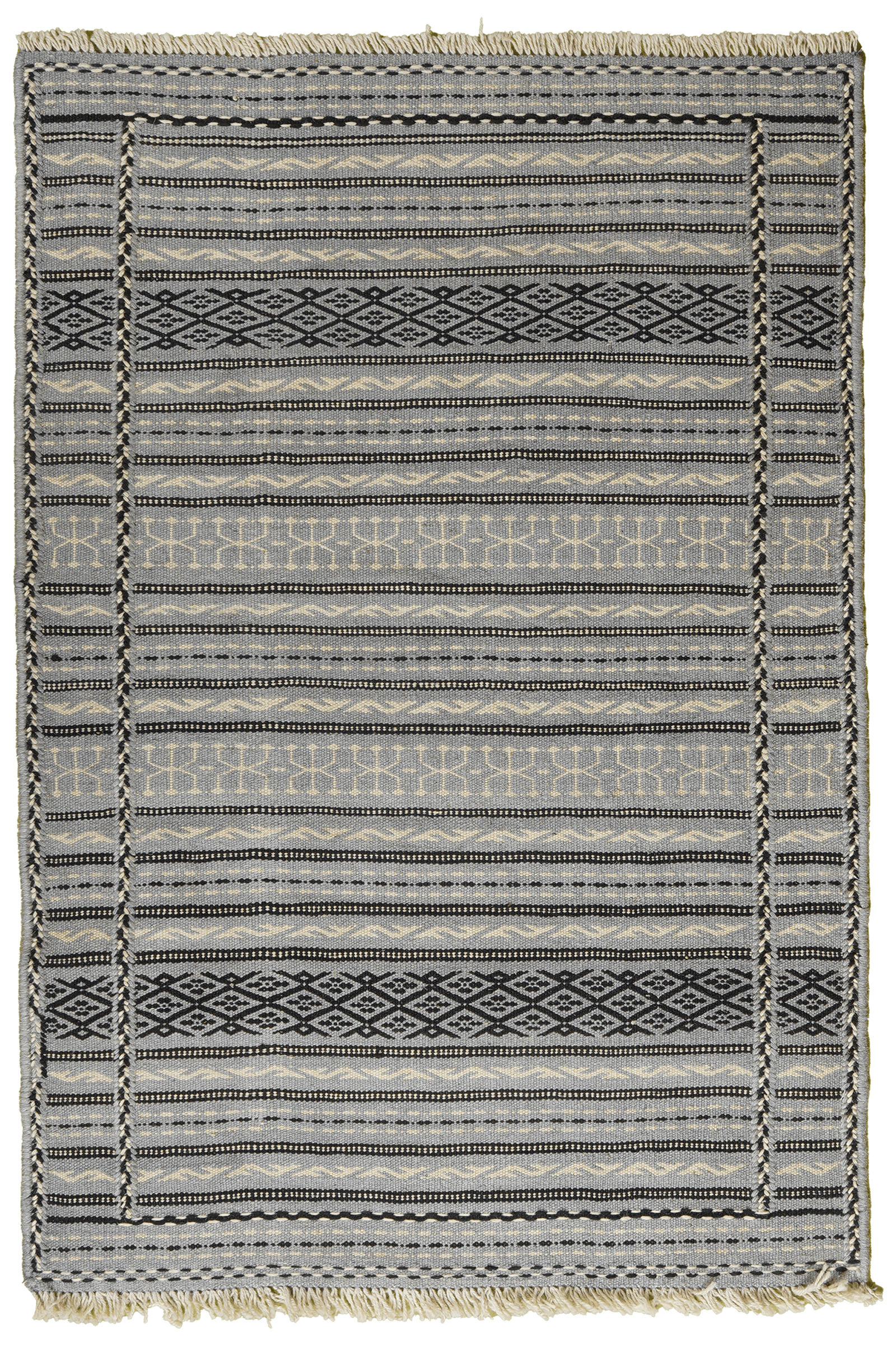 HANDWEBTEPPICH Kelim Kordi Mehrfarbig 121/83 cm Schurwolle - Multicolor, Textil (83/121cm) - Looma