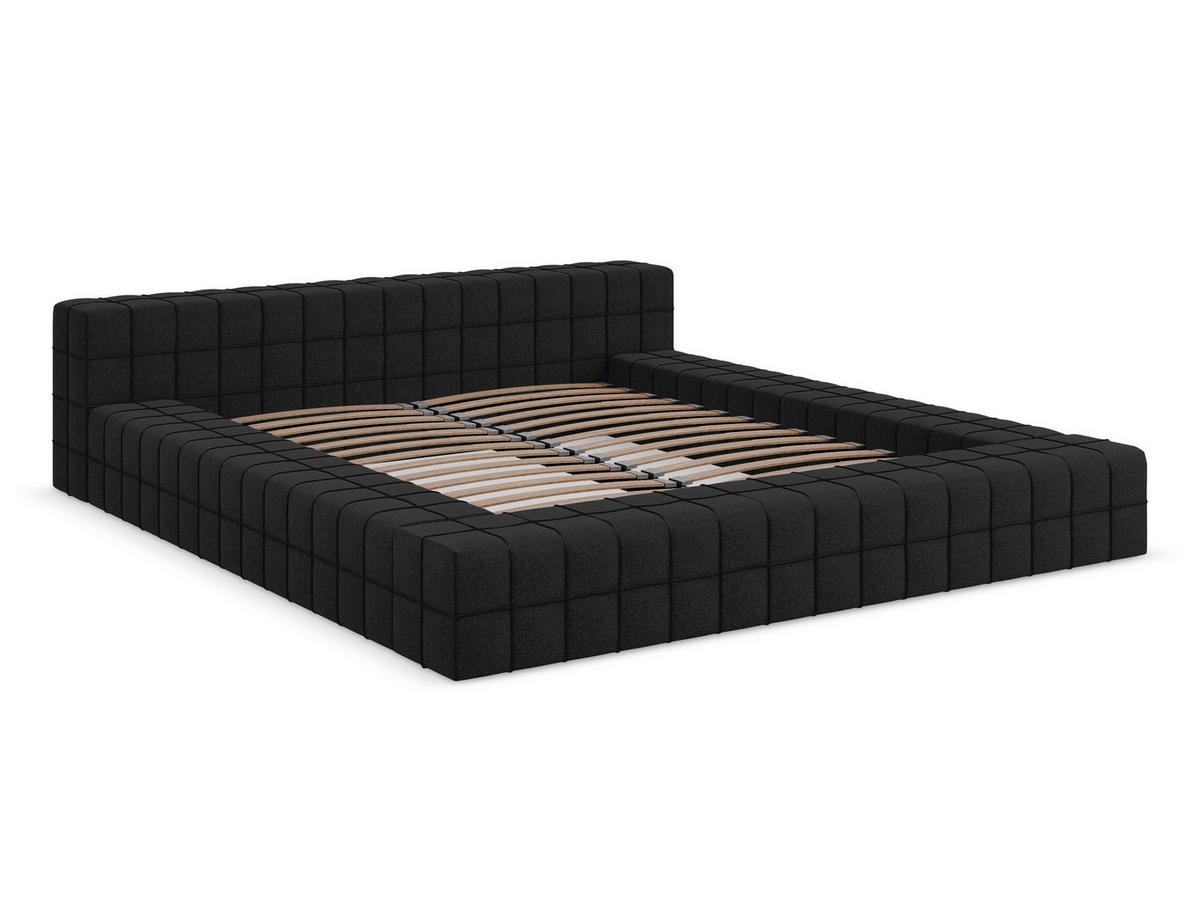 POLSTERBETT mit Lattenrost 200x260 Schwarz - Schwarz, Kunststoff/Textil (140/200cm) - Makamii