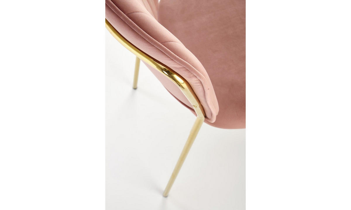 POLSTERSTUHL GLORIA 47/56/85 cm Rosa/Gold - Goldfarben/Rosa, Textil/Metall (47/85/56cm) - Lookway