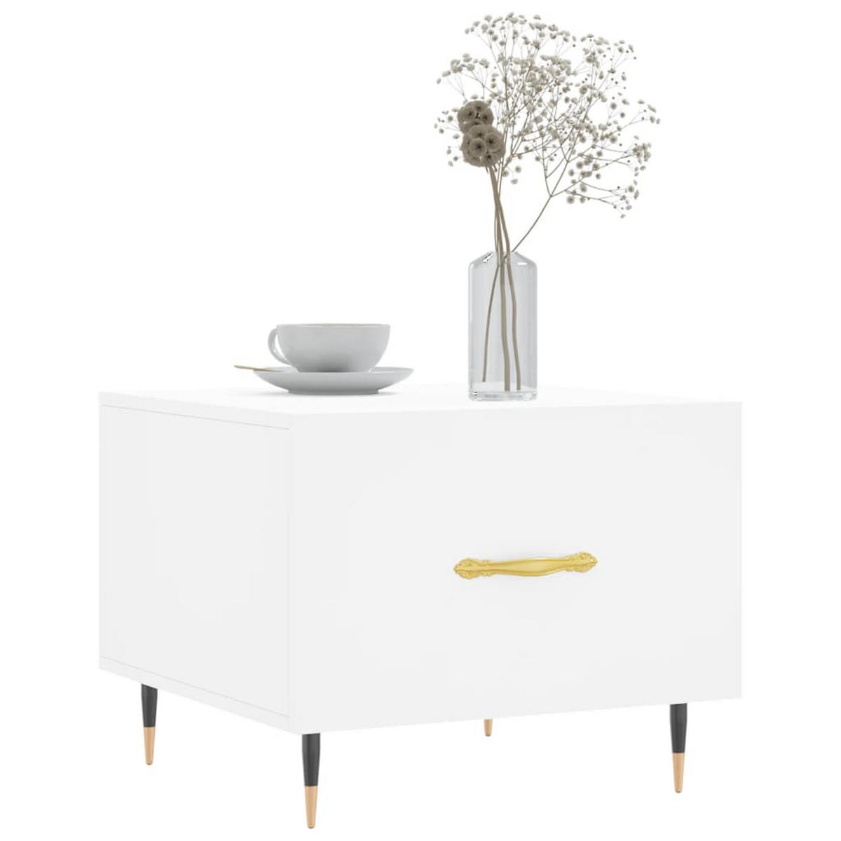COUCHTISCHE 2 Stk. Weiß 50x50x40 cm Holzwerkstoff - Weiß, Holzwerkstoff (50/50/40cm) - furnicato