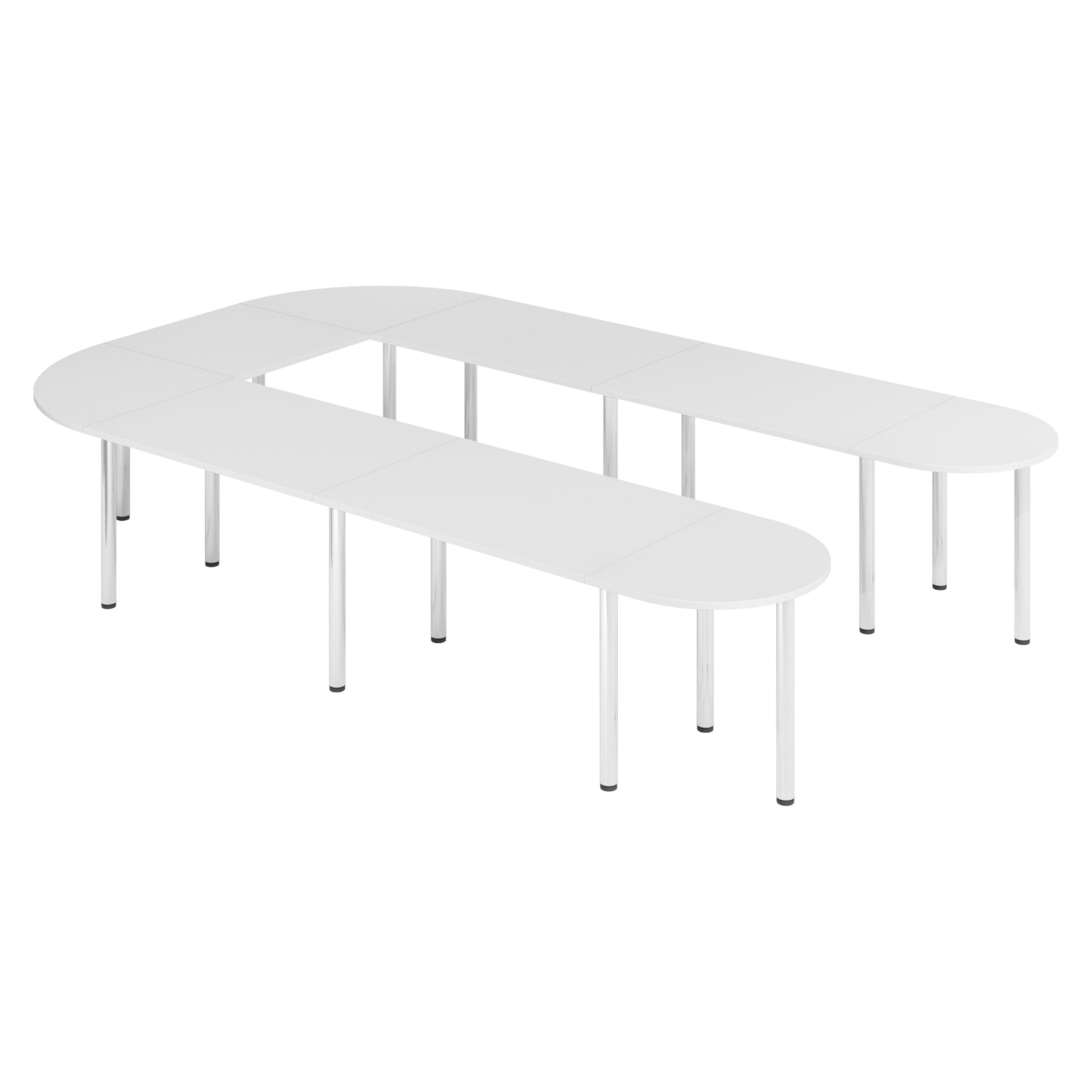 KONFERENZTISCH-SETS Serie-K 240/380/74 cm in Weiß - Weiß, Holzwerkstoff (240/380/74cm) - bümö