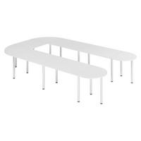 KONFERENZTISCH-SETS Serie-K 240/380/74 cm in Weiß - Weiß, Holzwerkstoff (240/380/74cm) - bümö