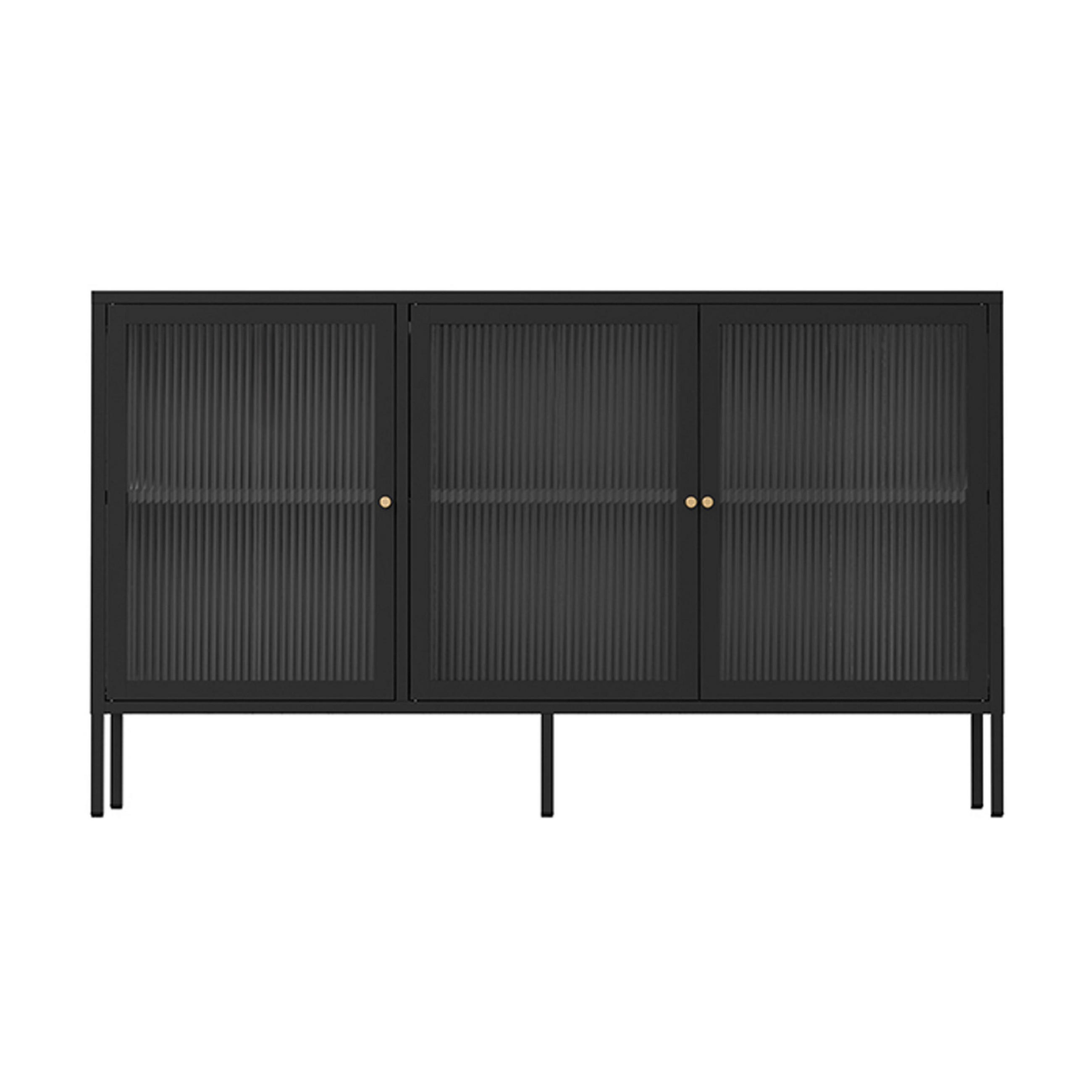 SIDEBOARD 140 cm, Schwarz - Schwarz, Metall (35/80/140cm) - Oviala