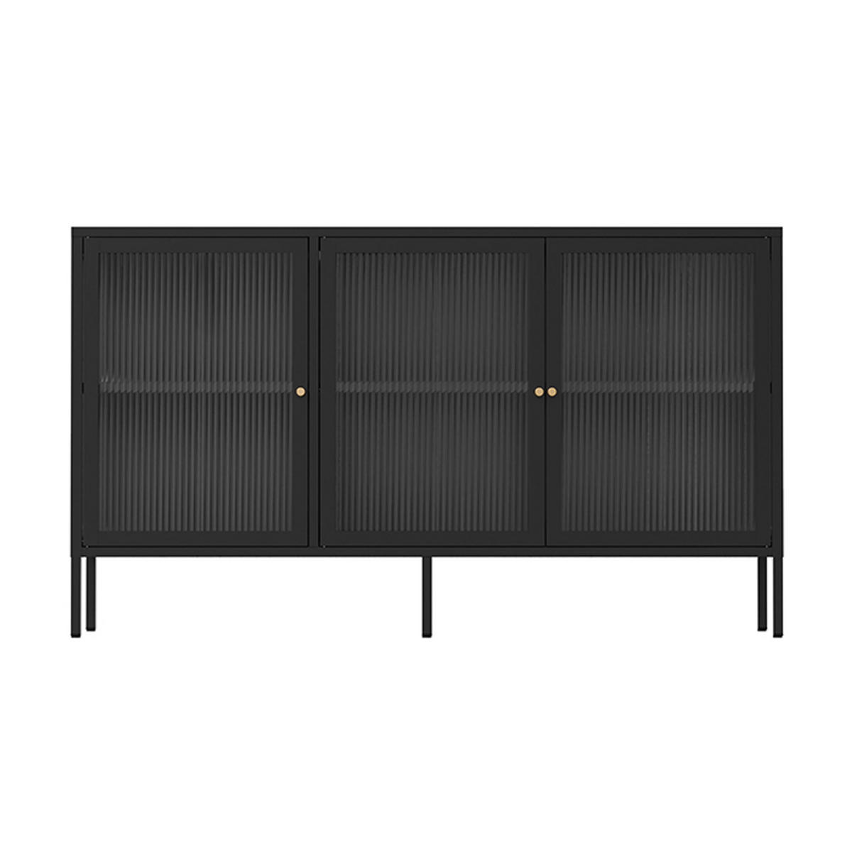 SIDEBOARD 140 cm, Schwarz - Schwarz, Metall (35/80/140cm) - Oviala