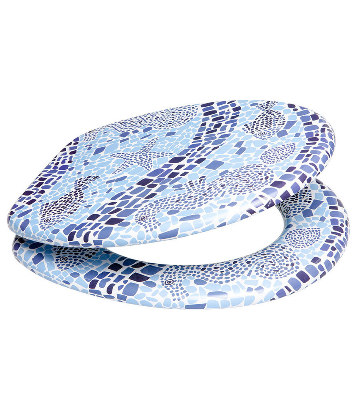 WC-SITZ Mosaic World - Blau, Holzwerkstoff (38/6/47cm) - Sanilo