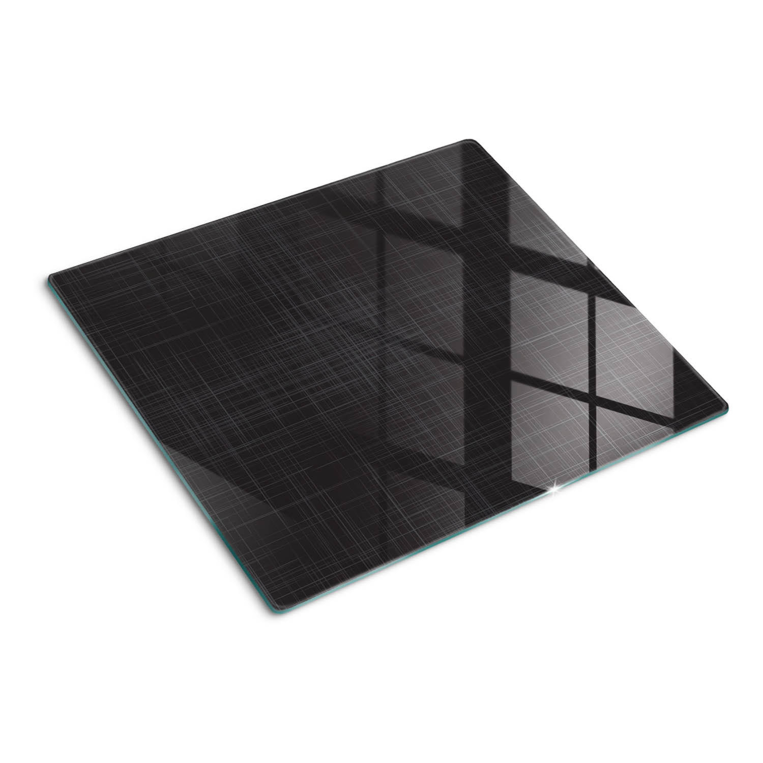 GLASPLATTE 60x52 cm Leinenstruktur - Schwarz, Glas (60/0.4/52cm) - TULUP