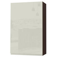 HÄNGESCHRANK Florence W4/60/1 Lava / RAL 1013 perlweiß HG 60 / 32,5 / 96cm - Türanschlag rechts - Dunkelgrau/Weiß Hochglanz, Holz/Holzwerkstoff (60/96/32.5cm) - Feldmann-Wohnen
