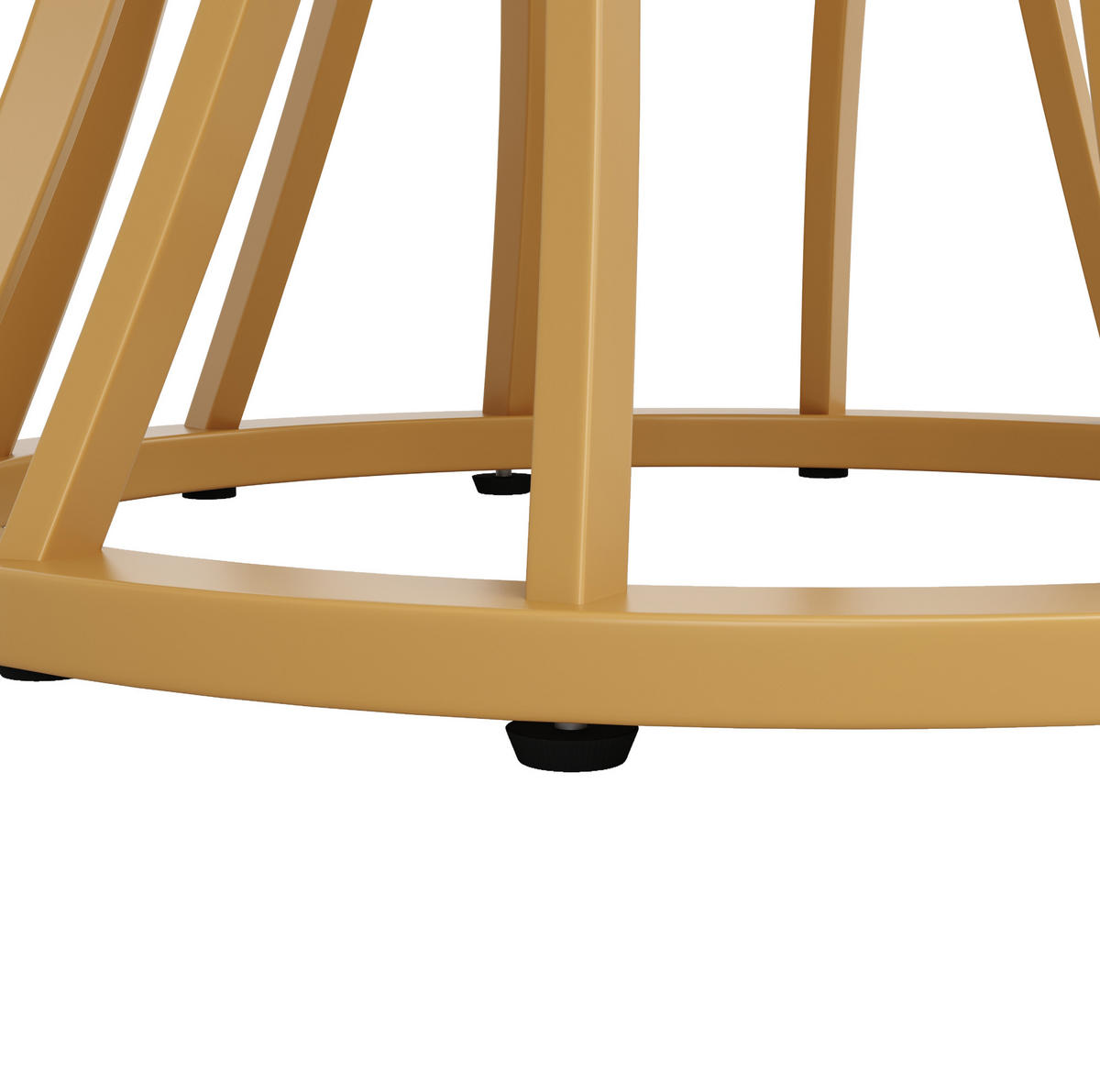 ESSTISCH 80/76/80 cm Goldfarben aus MDF und Metall mit verstellbaren Fußgleitern - Weiß, Holzwerkstoff (80/80/76cm) - OKMYHOME