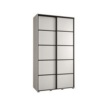 SCHWEBETÜRENSCHRANK 235,2/130/60 2-türig - Schwarz/Weiß, Holz/Metall (130/235/60cm) - Abiks Möbel