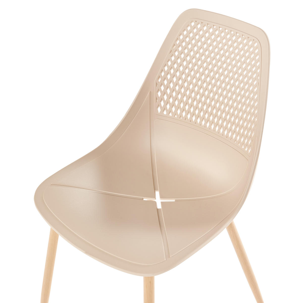 ESSZIMMERSTUHL 4er-Set Beige Hazelton - Beige/Braun, Kunststoff (46/84/54cm) - Beliani