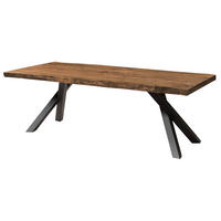 BAUMTISCH Sheesham 220x100x76 natur gebeizt / A-Gestell anthrazit matt FREEFORM 5 - Braun, Holz (100/220/76cm) - Massivmoebel24